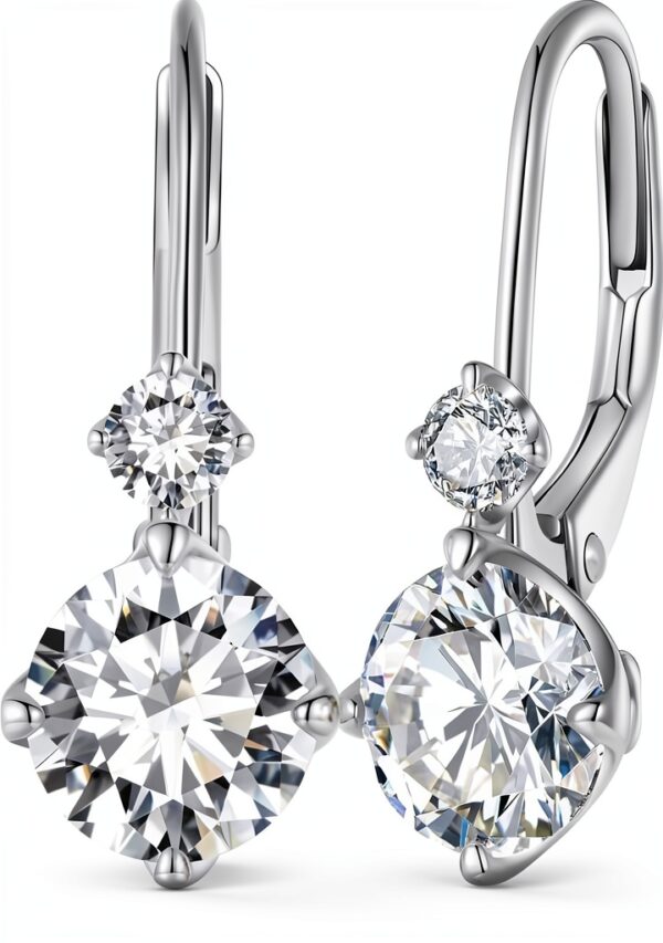 Boucles d'oreilles Moissanite S925 Platine-0