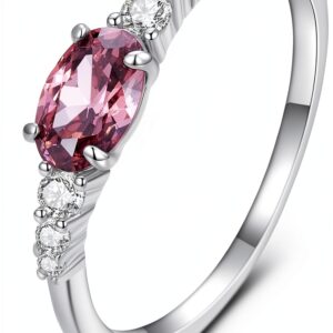 Bague zircon S925 - 4 zircons + zircon ovale, tailles 6-8-0