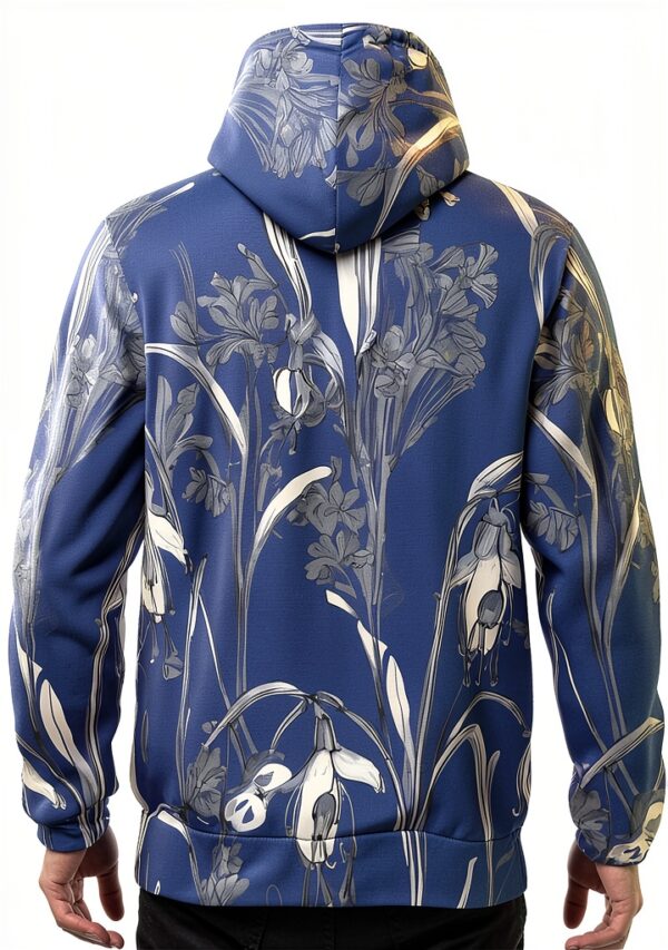 XTYGETY Bluebell Design 04 Sweat à capuche pour homme doux à capuche pour usage quotidien à la maison et en voyage-5