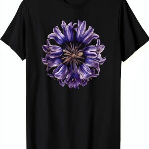 Vintage Botanique Bluebell Flower Girl T-Shirt Maman Design Floral-0