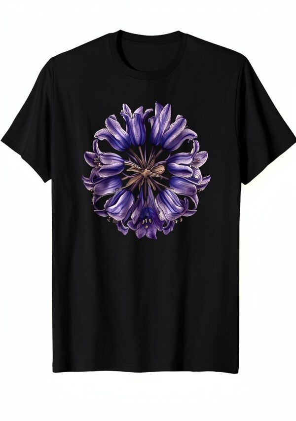 Vintage Botanique Bluebell Flower Girl T-Shirt Maman Design Floral-0