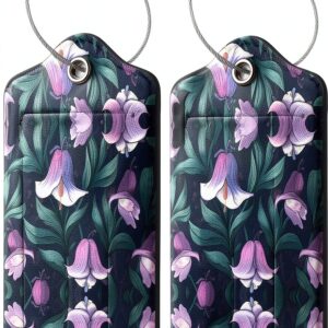 Bluebell Lot de 2 étiquettes de voyage en cuir PU pour configurer les étiquettes de bagage à main-0