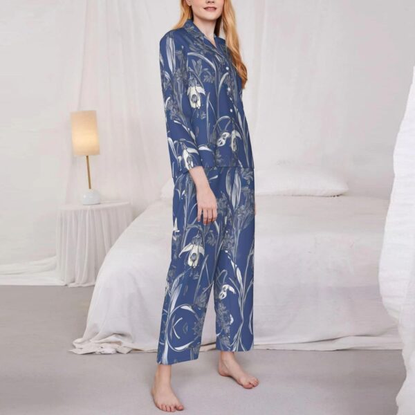 XTYGETY Bluebell Design 04 Imprimé Manches Longues Pantalon Pyjama pour Femmes Ensembles de Pyjama 2 Pièces Confortable Salon-3