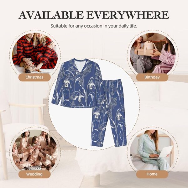 XTYGETY Bluebell Design 04 Imprimé Manches Longues Pantalon Pyjama pour Femmes Ensembles de Pyjama 2 Pièces Confortable Salon-8