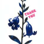 Artery8 Bluebell Flowers Royal Blue Floral Botanical Blank For Him Or Her Art Thank You Card-0