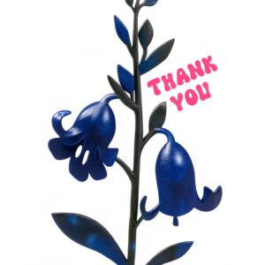 Artery8 Bluebell Flowers Royal Blue Floral Botanical Blank For Him Or Her Art Thank You Card-0