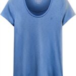 Superdry Studios Scoop Neck Tee Femme T-shirt bleu marine à rayures-0