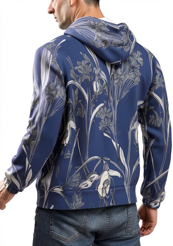 XTYGETY Bluebell Design 04 Sweat à capuche pour homme doux à capuche pour usage quotidien à la maison et en voyage-3