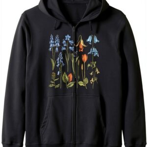 Vintage Botanique Bluebell Sweat à Capuche – Motif Jacinthe, Classique-0
