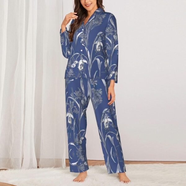 XTYGETY Bluebell Design 04 Imprimé Manches Longues Pantalon Pyjama pour Femmes Ensembles de Pyjama 2 Pièces Confortable Salon-2