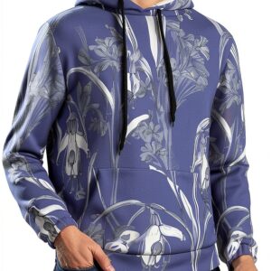 XTYGETY Bluebell Design 04 Sweat à capuche pour homme doux à capuche pour usage quotidien à la maison et en voyage-0