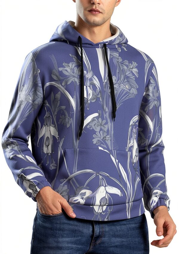 XTYGETY Bluebell Design 04 Sweat à capuche pour homme doux à capuche pour usage quotidien à la maison et en voyage-0