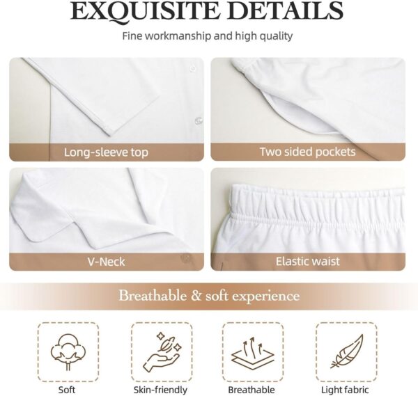 XTYGETY Bluebell Design 04 Imprimé Manches Longues Pantalon Pyjama pour Femmes Ensembles de Pyjama 2 Pièces Confortable Salon-6