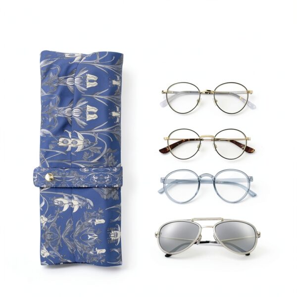 Étui à lunettes XTYGETY Bluebell Design 04 en cuir PU souple imprimé-3