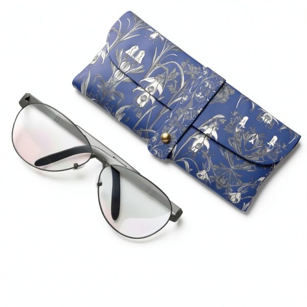 Étui à lunettes XTYGETY Bluebell Design 04 en cuir PU souple imprimé-6