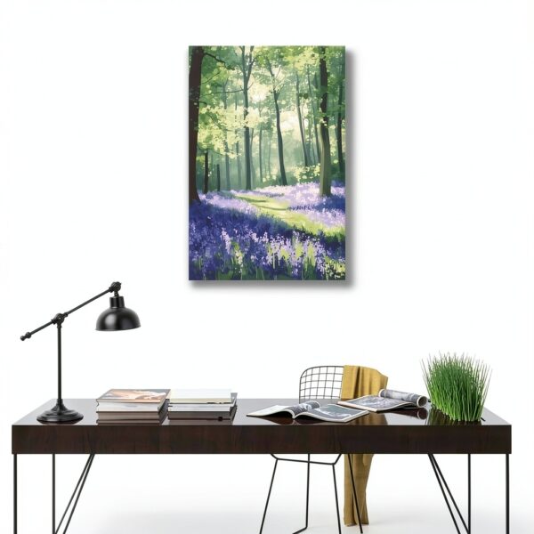UTGN Poster sur toile Bluebell Forest - Affiche murale 40x60 cm-2