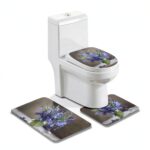 Bluebell Bouquet01 Lot de 3 tapis de salle de bain en forme de U avec couvercle en forme de O-0