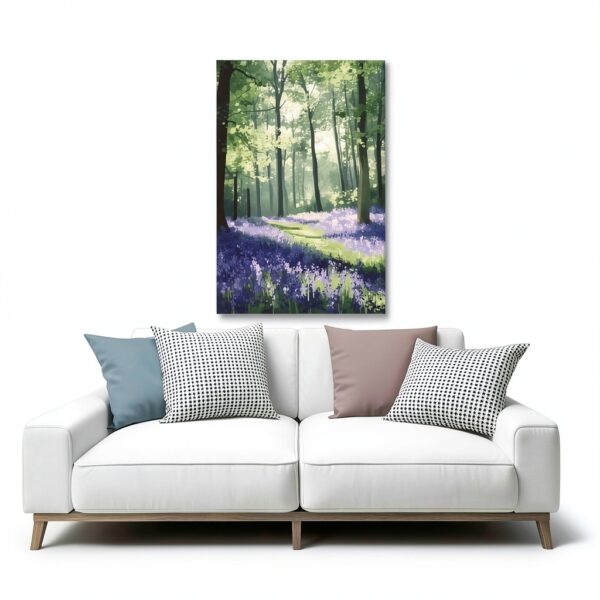 UTGN Poster sur toile Bluebell Forest - Affiche murale 40x60 cm-4