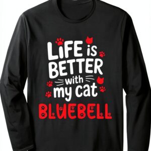 T-shirt Bluebell Chat Manche Longue - Haut Fantaisie pour Chat-0