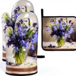 Gants de cuisine Bluebell Bouquet01 - Lot 3 pièces noir, thermique-0