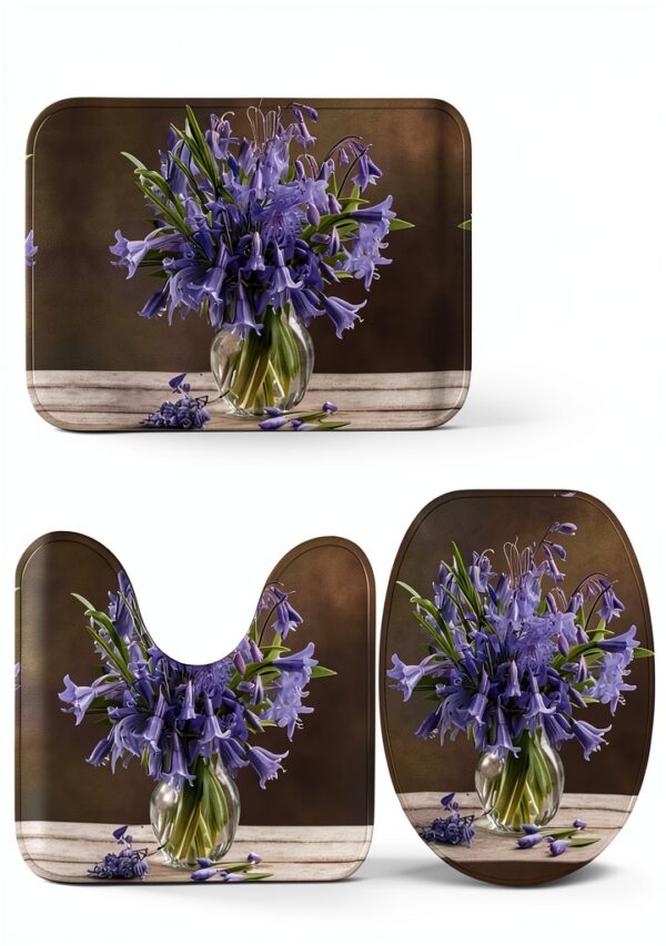 Tapis de salle de bain Bluebell Bouquet03, ensemble de 3 pièces en-8