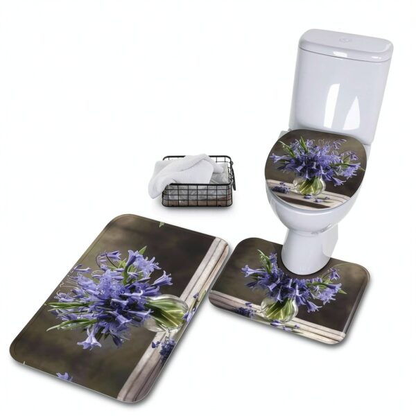 Tapis de salle de bain Bluebell Bouquet03, ensemble de 3 pièces en-7