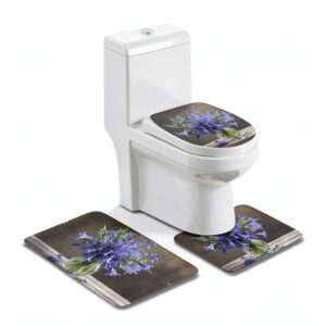 Tapis de salle de bain Bluebell Bouquet03, ensemble de 3 pièces en-0