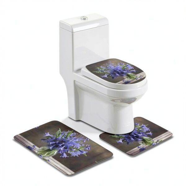 Tapis de salle de bain Bluebell Bouquet03, ensemble de 3 pièces en-0