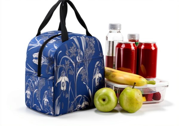 XTYGETY Bluebell Design 04 Sac à déjeuner réutilisable isotherme pour le travail et les aventures en plein air-7