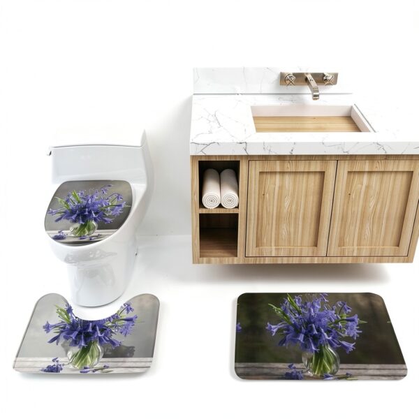 Tapis de salle de bain Bluebell Bouquet03, ensemble de 3 pièces en-2