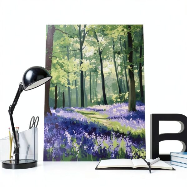 UTGN Poster sur toile Bluebell Forest - Affiche murale 40x60 cm-7