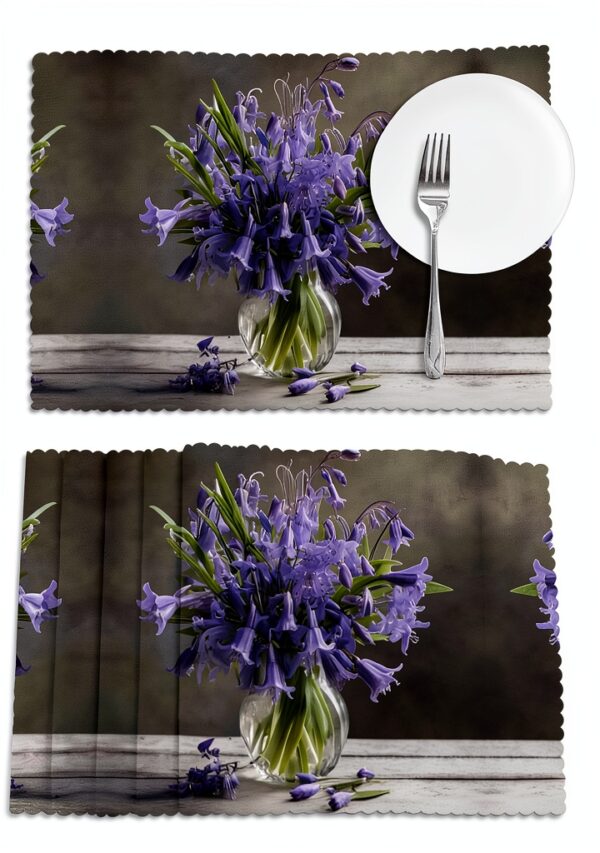 Bluebell Bouquet03 Lot de 6 sets de table d'extérieur lavables pour décoration de table-3