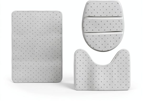 Bluebell Bouquet01 Lot de 3 tapis de salle de bain en forme de U avec couvercle en forme de O-3