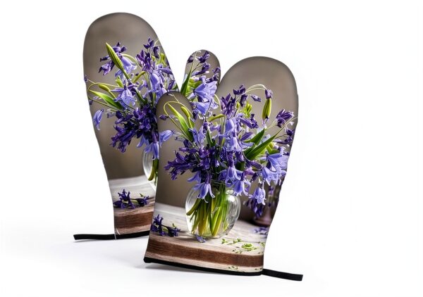 Gants de cuisine Bluebell Bouquet01 - Lot 3 pièces noir, thermique-2
