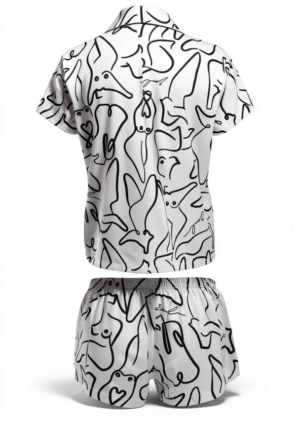 Bluebella 41562 Emcee Ensemble T-shirt et Short Blanc/Noir-7