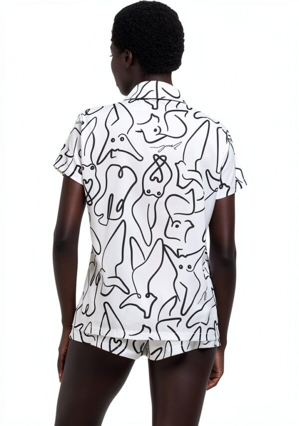 Bluebella 41562 Emcee Ensemble T-shirt et Short Blanc/Noir pour Femme-1