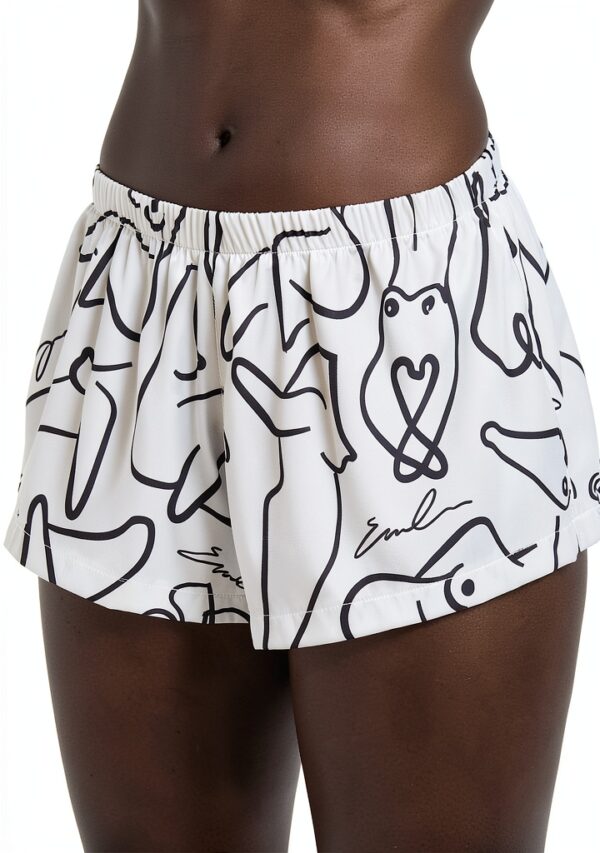 Bluebella 41562 Emcee Ensemble t-shirt et short - Blanc/noir-5